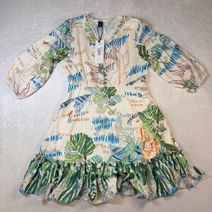 Floral Print kamilan Dress - Green and Blue